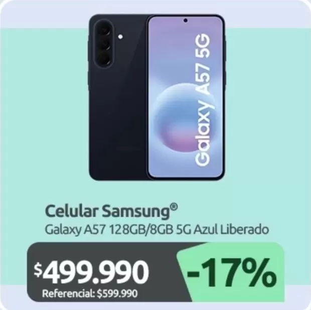 Samsung - Celular A57 128GB/8GB 5G Azul Liberado