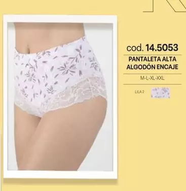 Pantaleta Alta Algodon Encaje