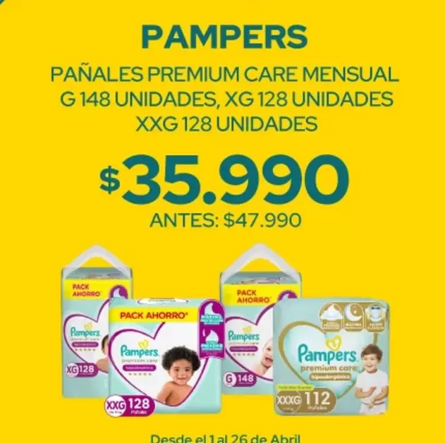Pampers - Pañales Premium Care Mensual