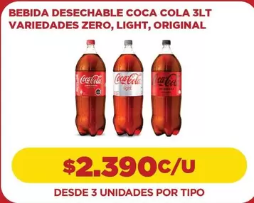 Coca Cola - Bebida Desechable  3lt