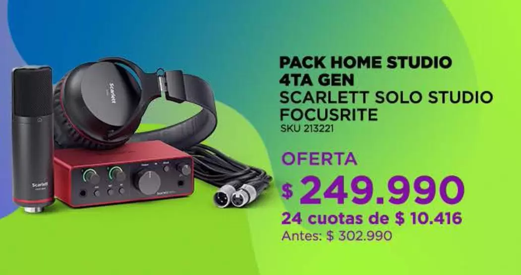 Pack Home Studio 4ta Gen Scarlett Solo Studio Focusrite