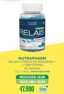 Club - Relais Citrato De Magnesio + L'triptofano