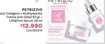 Petrizzio - Pack Colágeno + Multipeptido Crema Anti-edad 50 Gr + Lift&FiRM S+RUM 28 ML