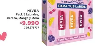 Nivea - Pack 3 Labialres, Cereza, Mango Y Mora