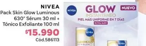 Nivea - Pack Skin Glow Luminous 630° Serum 30 Ml + Tònico Exfoliante 100 Ml