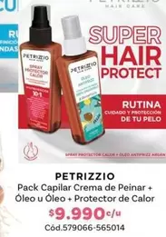 Petrizzio - Pack Capilar Crema De Peinar + Óleo U Oleo + Protector De Calor