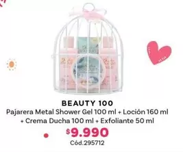 Metal - Beauty 100 Pajarera Shower Gel 100 Ml + Loción + Crema Ducha + Exfoliante 50 Ml