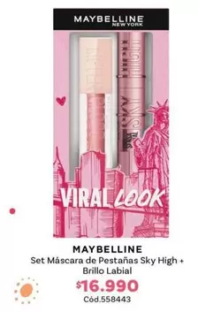 Maybelline - Set Máscara De Pestanas Sky High + Brillo Labial