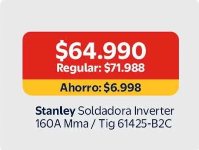 Stanley -  Soldadora Inverter 160A Mma / Tig 61425-B2C