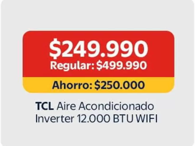 TCL - Aire Acondicionado Inverter 12000 BTU WIFI