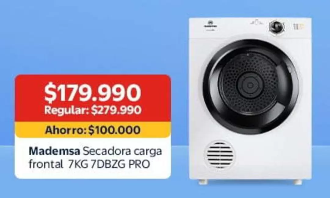 Mademsa - Sedadora carga frontal 7kg 7DBZG pro