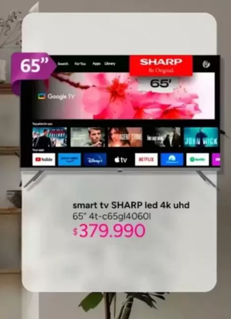 Sharp - Smart Tv Led 4k Uhd 65" 4t-c65g14060