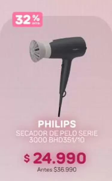 Philips - Secador De Pelo Serie 3000 Bhd35/1/10
