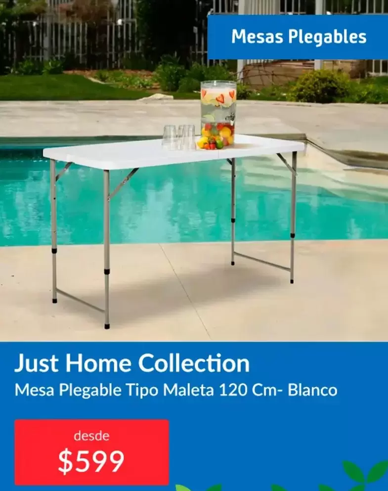 120 - Mesa Plegable Tipo Maleta  Cm-blanco