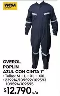Safety - Overol Poplin Azul Con Cinta 1"
