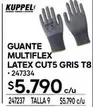 Guante -  Multiflex Latex Cut5 Gris T8