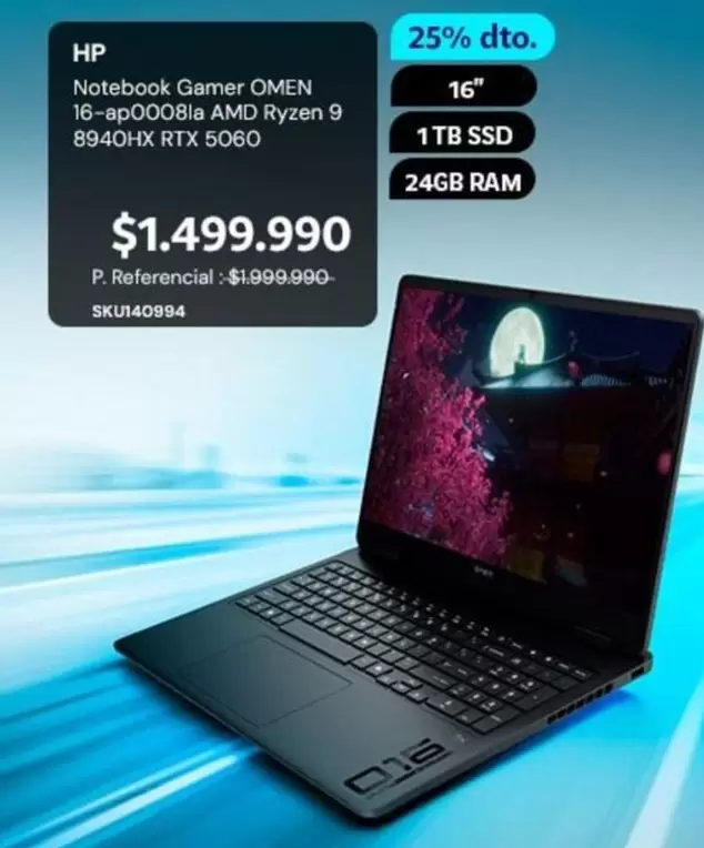 HP - Notebook Gamer Owen 16-ap00008 A4md Ryzen 9 8940kx Rtx 5060