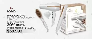 Ga.Ma - Pack Coconut Secador Plancha + Cepillo