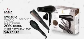Ga.Ma - Pack Chia Secador + Plancha + Cepillo