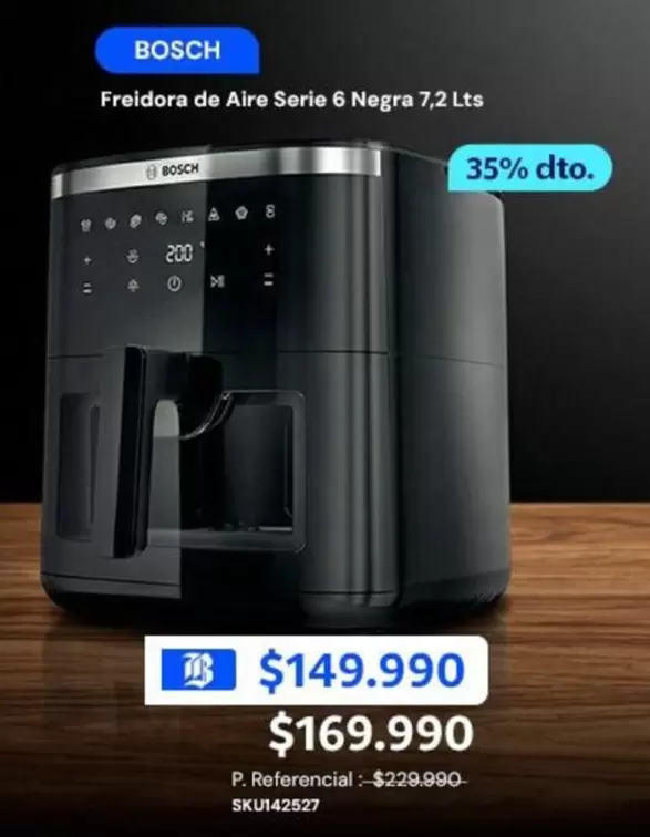 Bosch - Freidora De Aire Serie 6 Negra 7.2 Lts