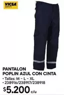 Safety - Pantalon Poplin Azul Con Cinta