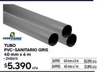 Hoffens - Tubo PVC-Sanitario Gris