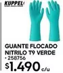 Guante -  Flocado Nitrilo T9 Verde