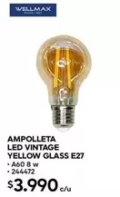 Ampolleta Led Vintage Yellow Glass E27