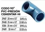 codo - Pvc-presion Cementar-Hi