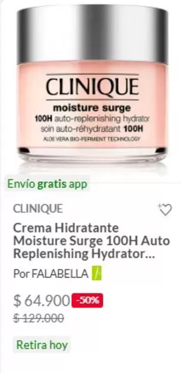 Clinique - Crema Hidratante Moisture Surge 100h Auto Replenishing Hydrator
