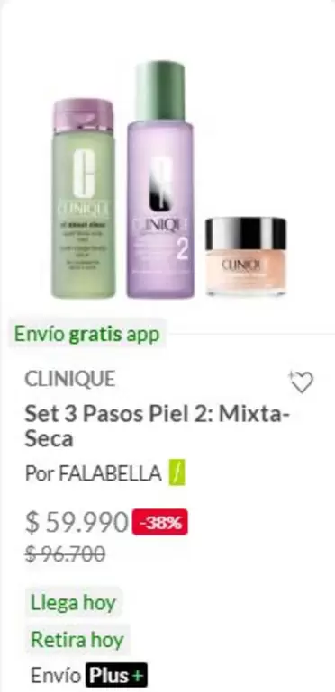 Clinique - Set 3 Pasos Piel 2: Mixta-Sec