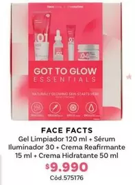 120 - Gel Limpiador + Serum Illuminador + Crema Reafirmante