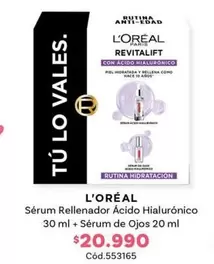 L'Oréal - Sérum Rellenador Ácido Hialuronico 30 Ml + Sérum De Ojos 20 Ml