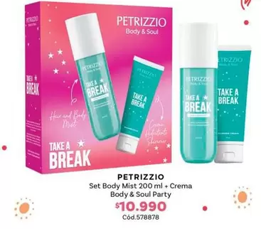 Petrizzio - Set Body Mist 200ml + Crema Body & Soul Party