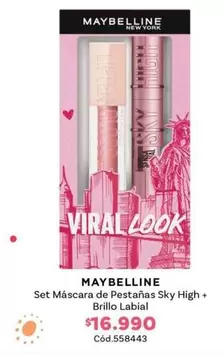 Maybelline - Set Máscara De Pestanas Sky High + Brillo Labial