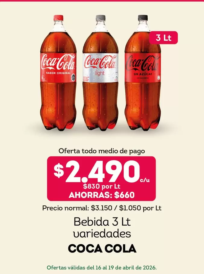 Coca Cola - Bebida 3 Lt