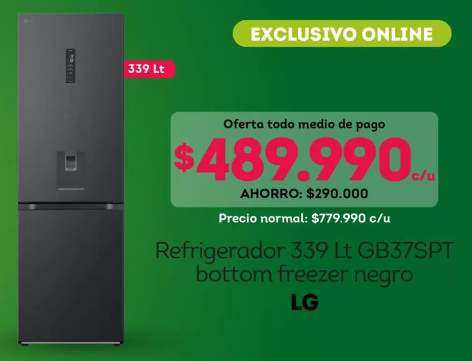 LG - Refrigerador 339 Lt GB37SPT