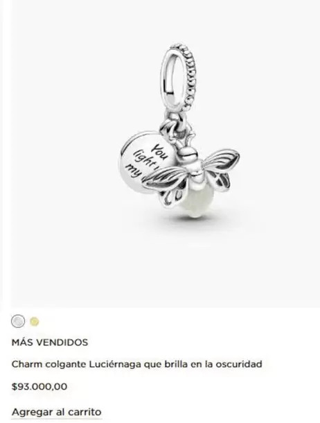 Charn Colgante Luciénnaga Que Brilla En La Oscuridad