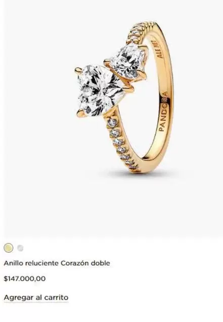 Anillo Reluciette Corazon Doble
