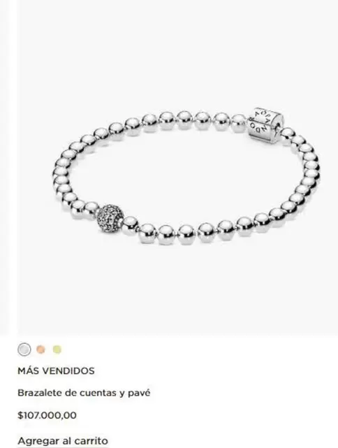 Brazalet De Cuentas Y Pavé