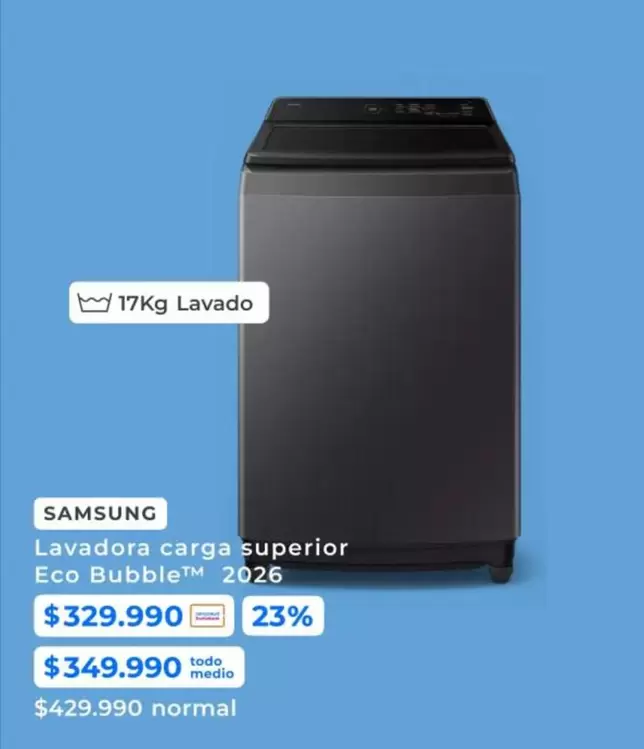 Samsung - Lavadora Carga Superior Eco Bubblem 2026
