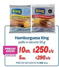 king   - Hamburguesa King Pollo O Vacuno