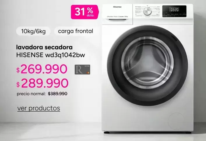 Hisense - Lavadora Secadora Wd3q1042bw