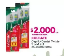 Colgate - Cepillo Dental Twister So M 2x