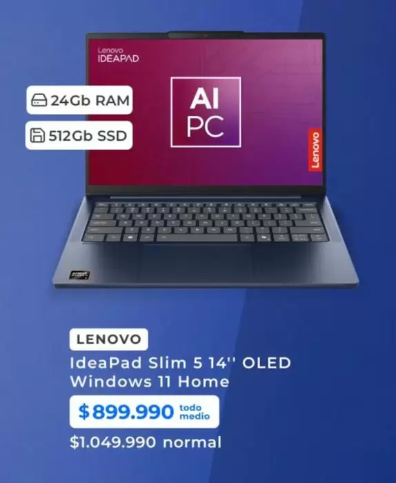 Lenovo - IdeaPad Slim 5 14" Oled Windows 11 Home