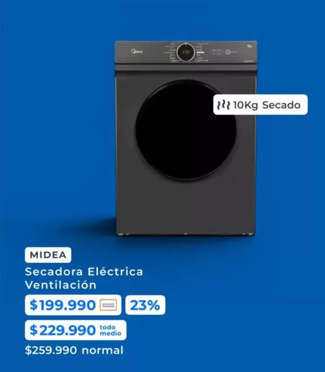 Midea - Secadora Eléctrica Ventilacion