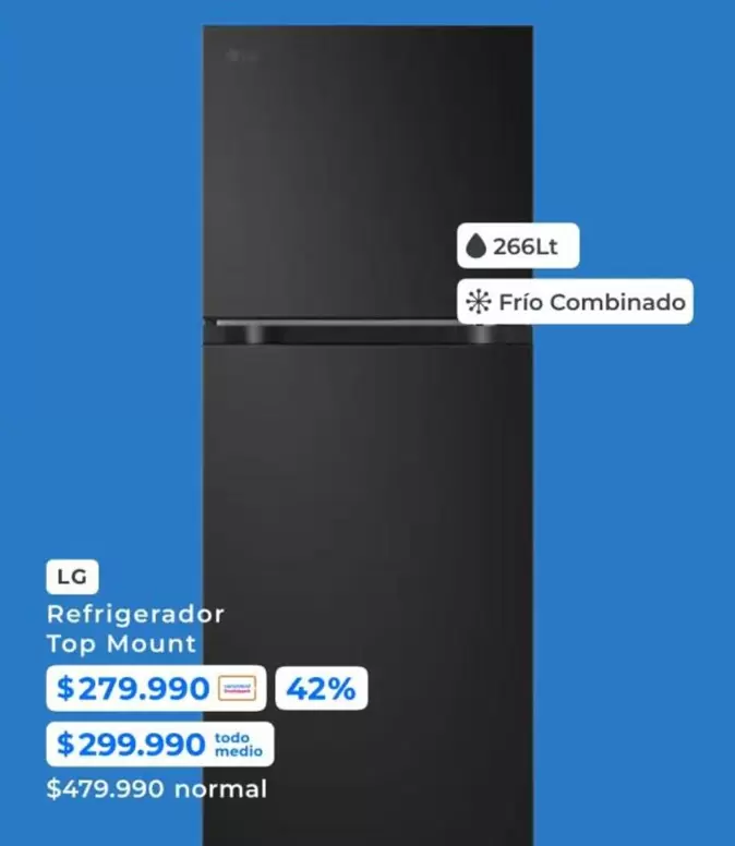 LG - Refrigerador Top Mount