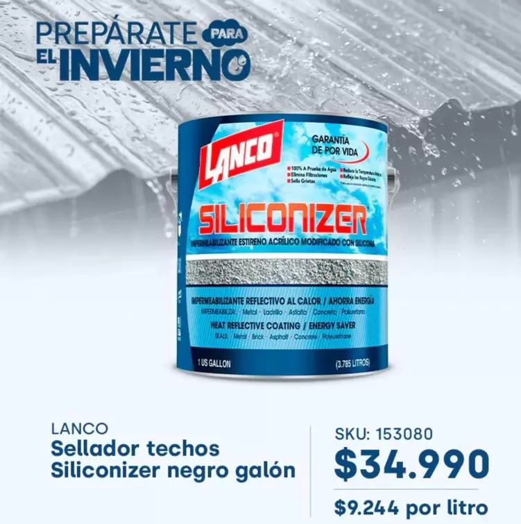 Lanco - Sellador Techos Siliconizer Negro Galon