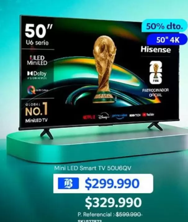 Hisense - Mini Led Smart Tv 50u6qv