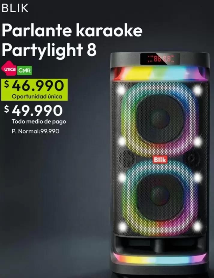 Parlante Karaoke Partylight 8